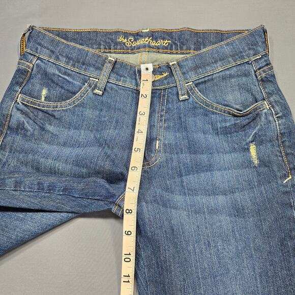 Old Navy The Sweetheart Blue Jeans Stretch Y2k Grunge Skinny Denim Womens Size 0 - Picture 8 of 11